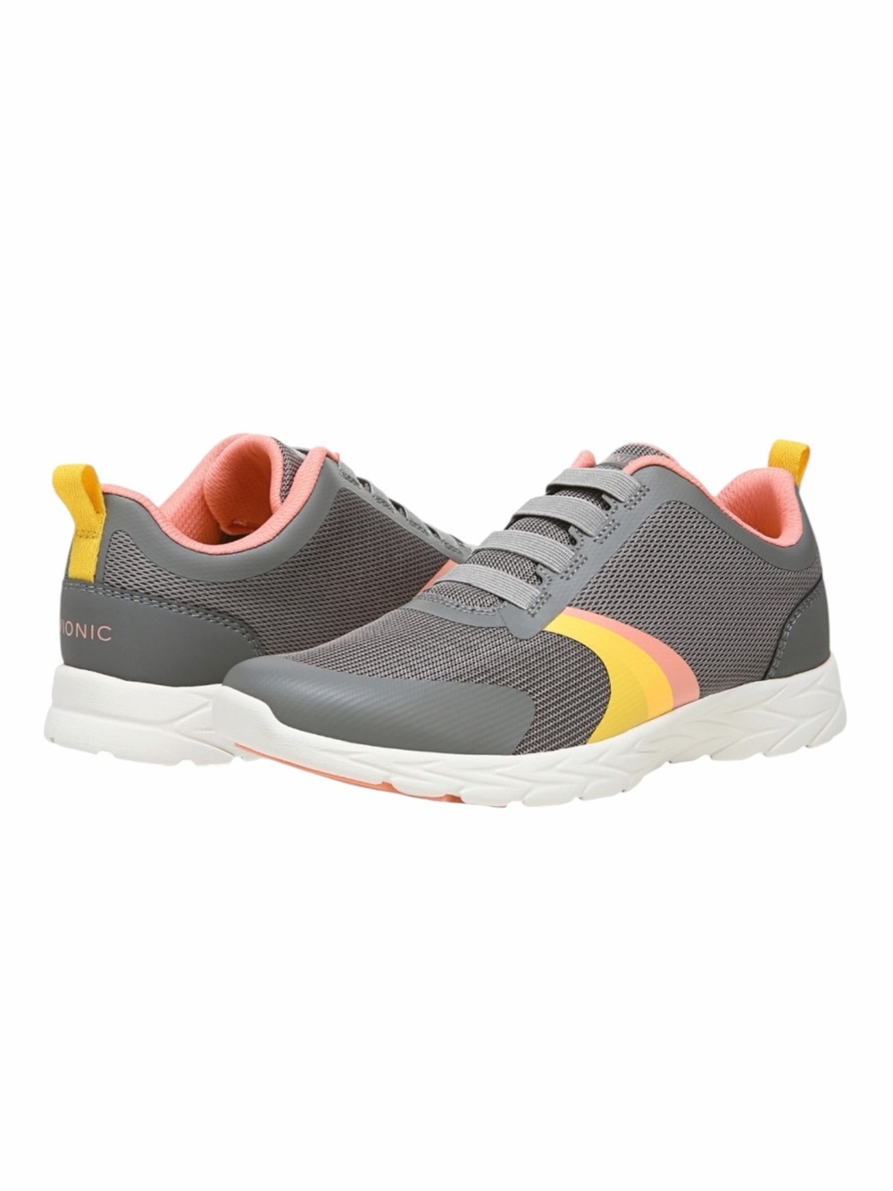 Vionic Layla Gray Mesh Walking Sneakers Orthotic Comfort Shoes 7